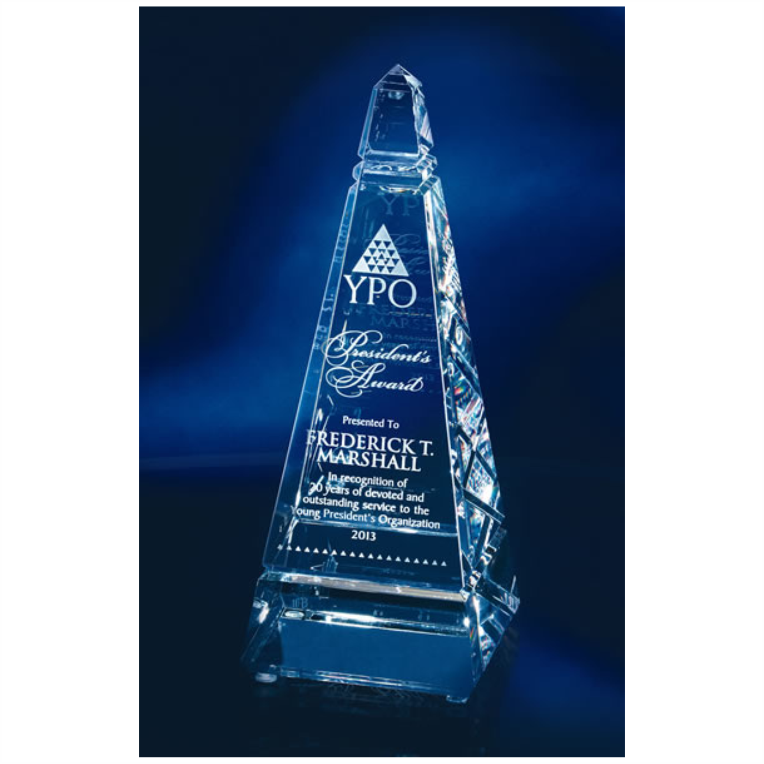 Multi-Faceted Optic Crystal Obelisk Award