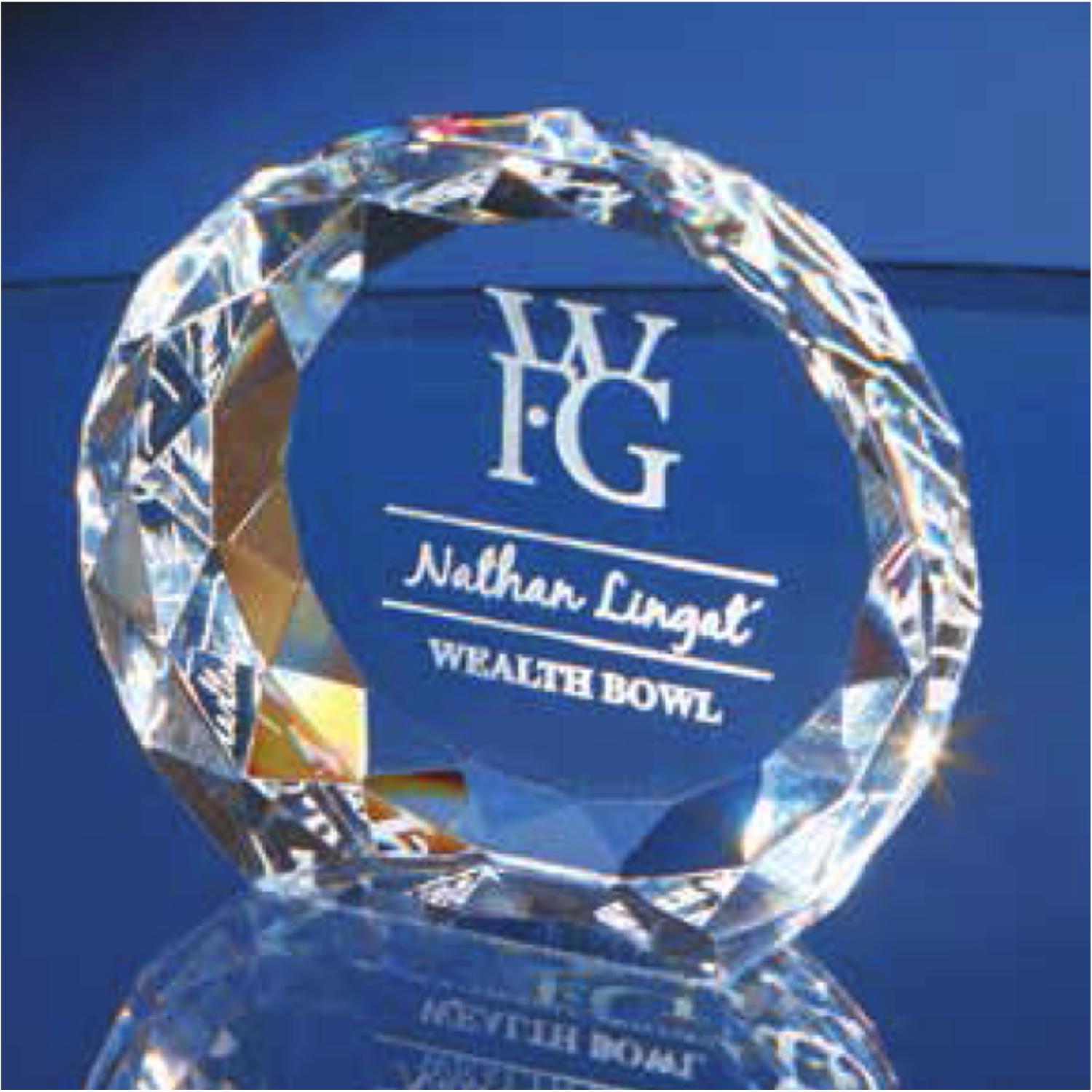 Multi-Faceted Lead Crystal Paperweight Award