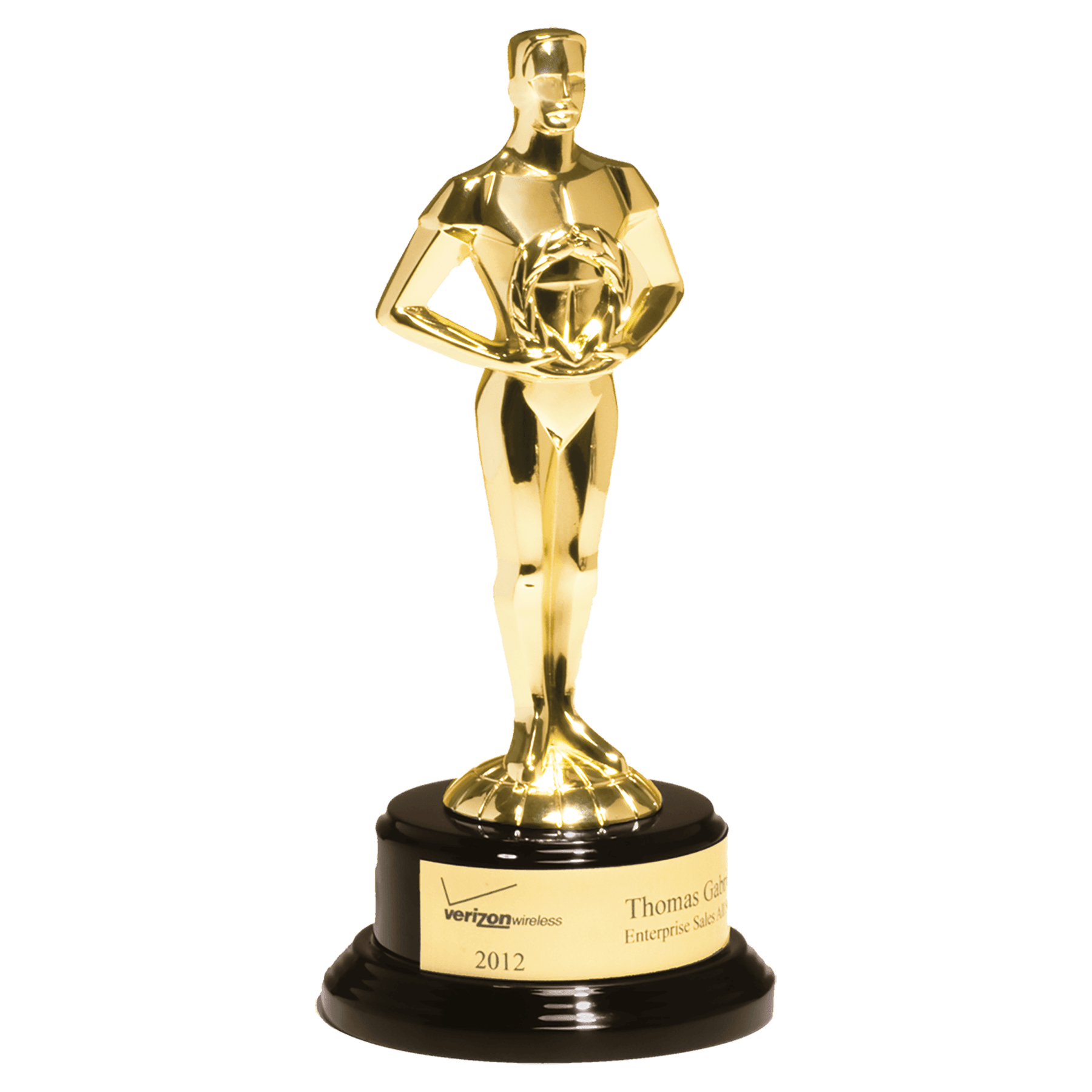 Classic metal Achiever figure on Black Piano finish Base
