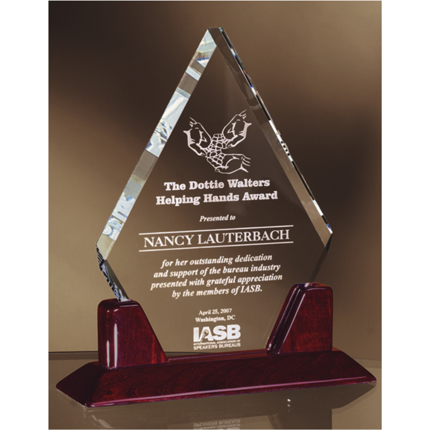 Simplex Clear Crystal Diamond Award