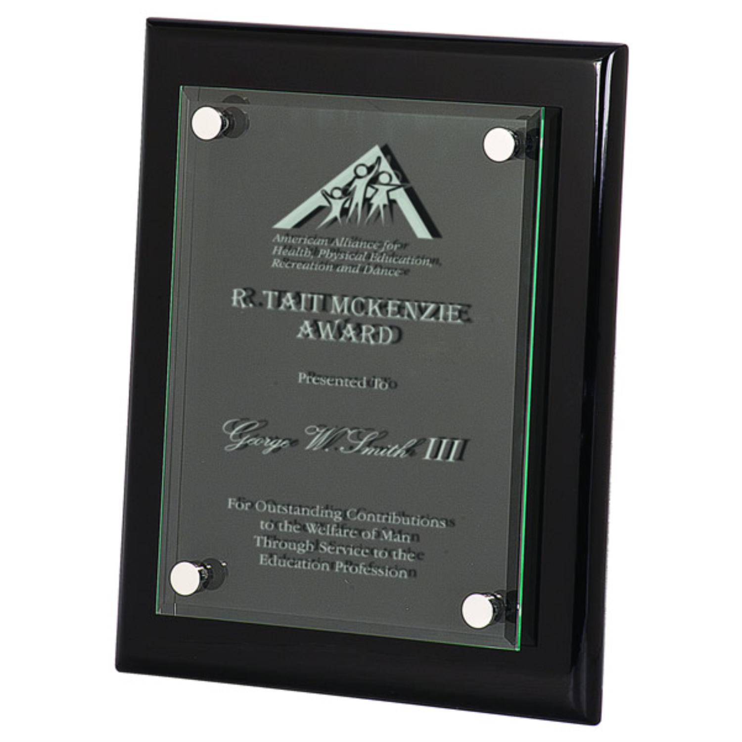 AA Ebony Cantebury Plaque With Crystal Stand off (FPG21113, FPG2912, FPG2810)
