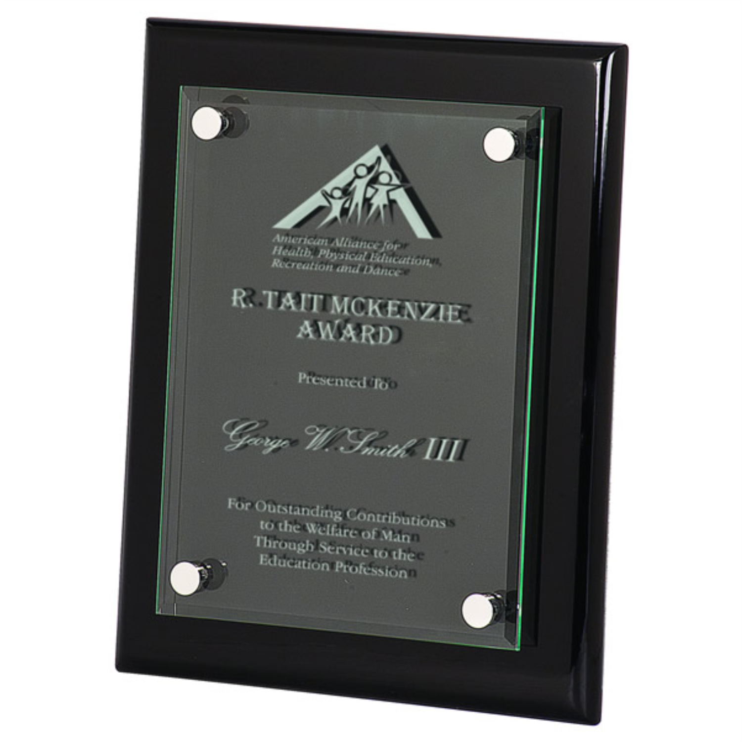 Ebony Cantebury Plaque With Crystal Stand off (FPG21113, FPG2912, FPG2810)