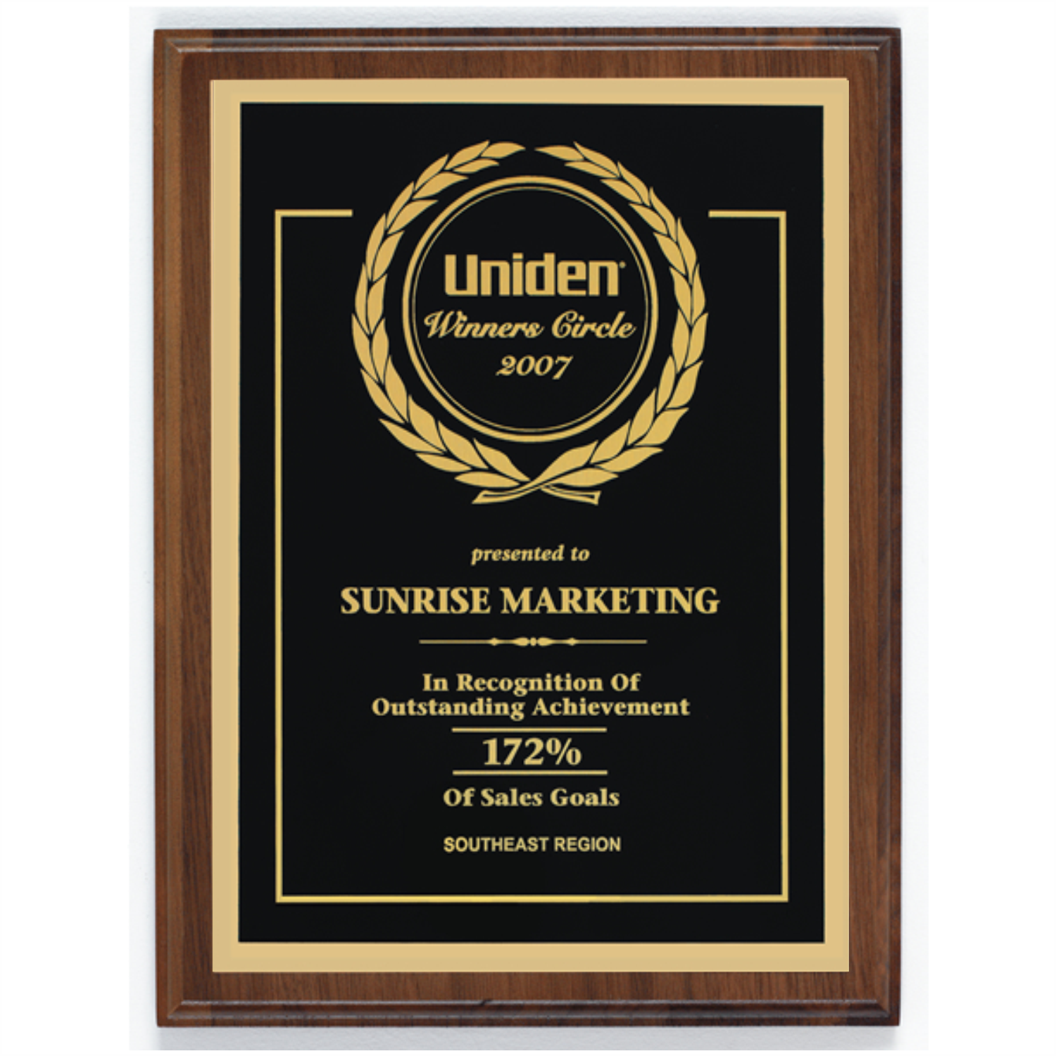 Solid Walnut Wood Plaque with Laser engraved Plate