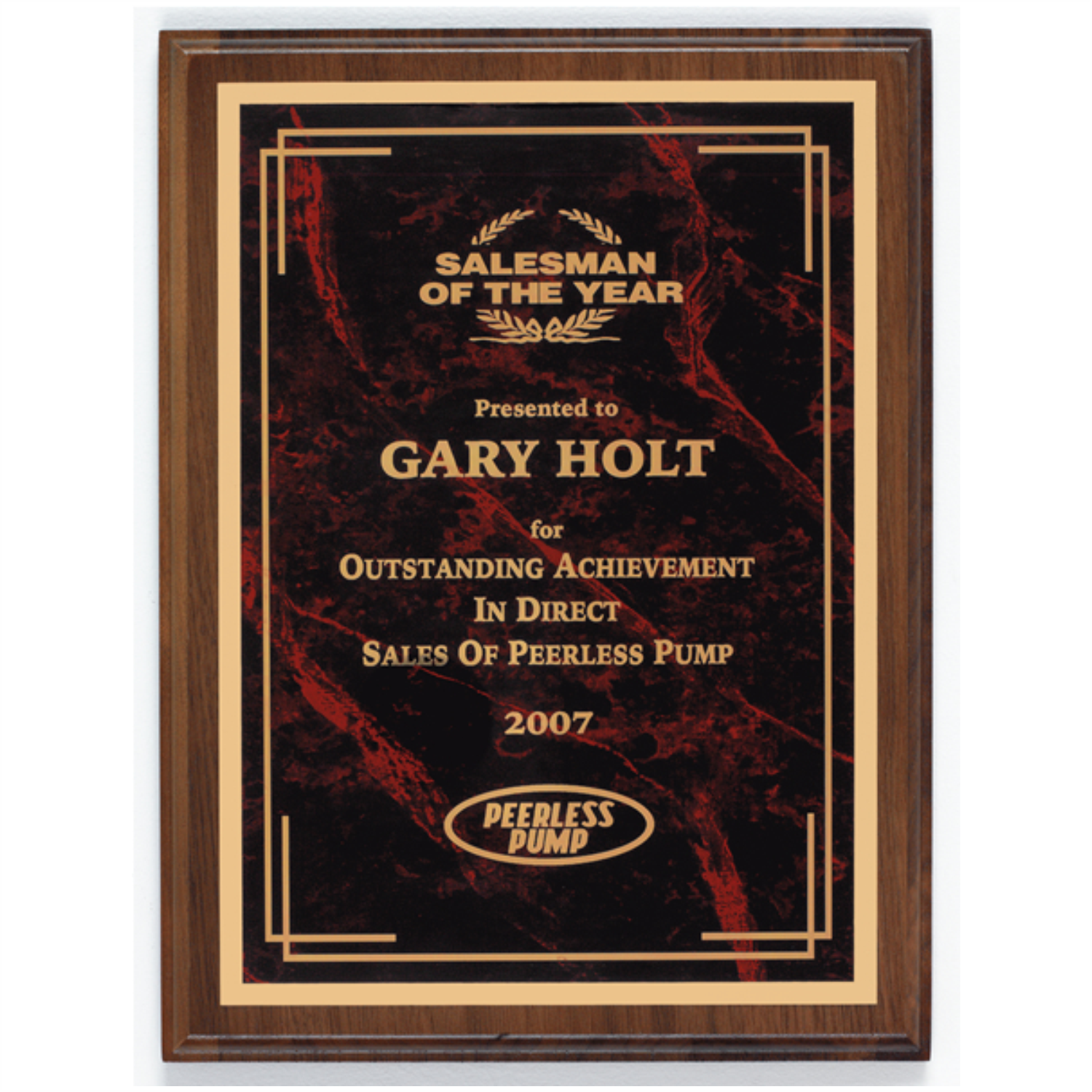 Solid Walnut Wood Plaque with Laser engraved Plate