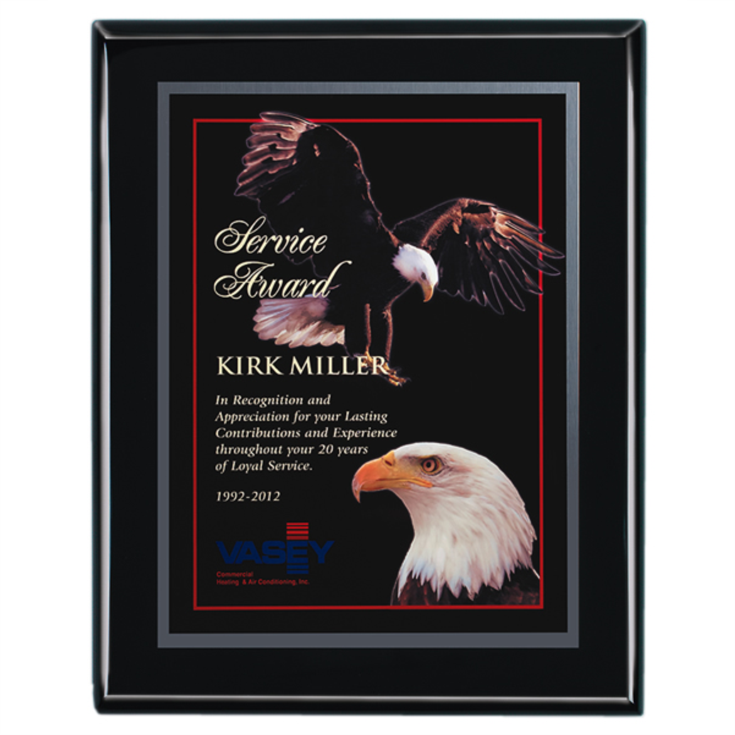 Executive Ebony Piano Finish Plaque with plate