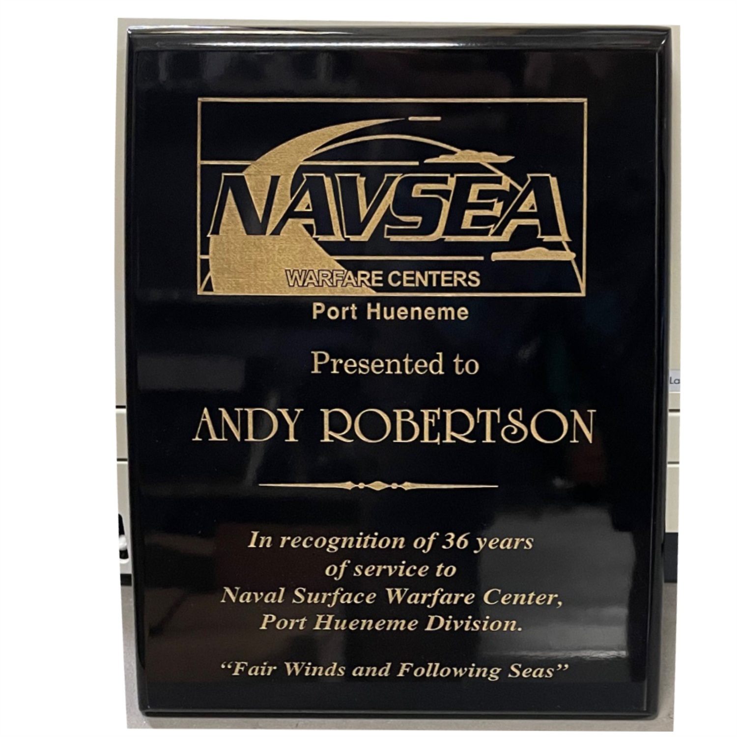 Ebony Piano Finish Plaque