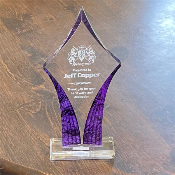 Purple Acrylic Diamond Trophy