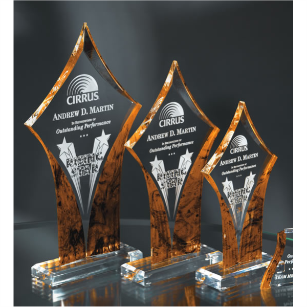 Gold Acrylic Diamond Trophy