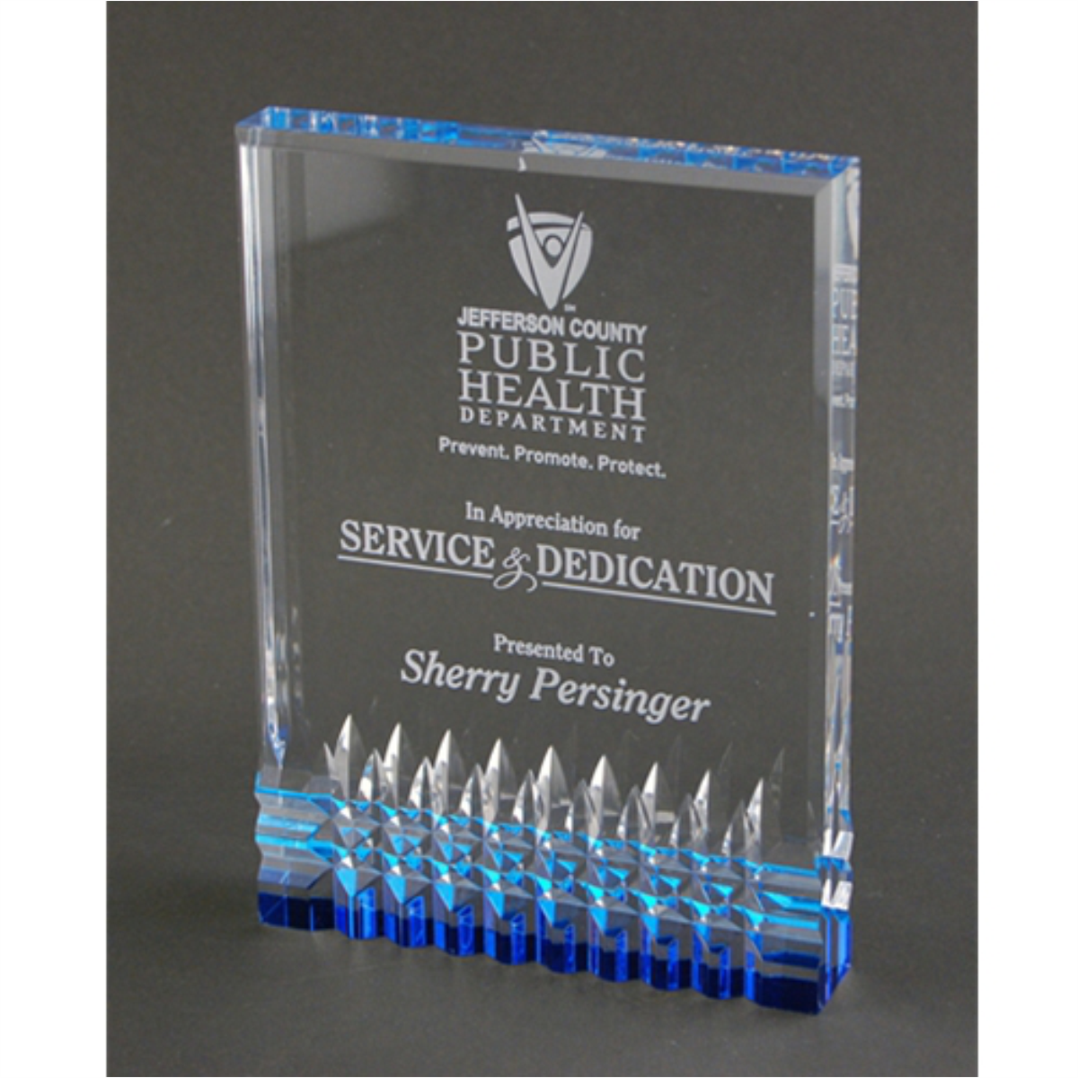 Acrylic Award With Blue Jewel Cuts