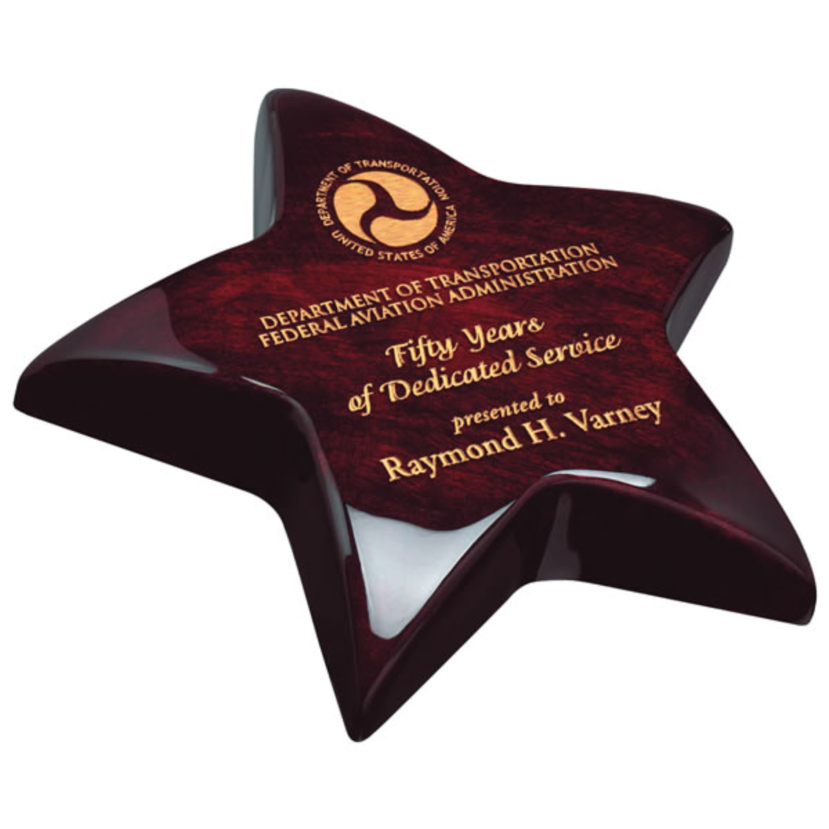 Rosewood Piano finish Star Performer Paperweight