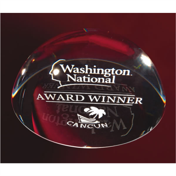 Crystal Paperweight - High Profile Dome