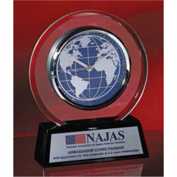 World Face Glass Clock (BC1039)