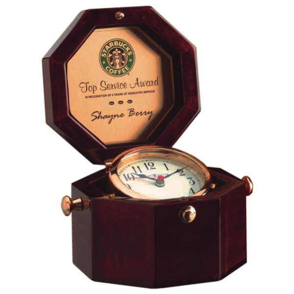 Captains Clock Encased In Cherrywood (645-187)