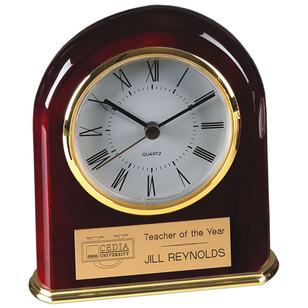 Clock Framed With Rosewood And Brass (645446)