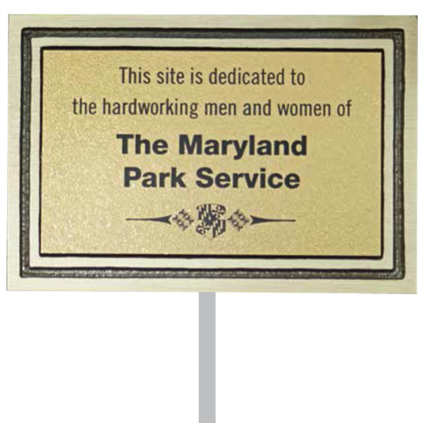 Cast Aluminum Plaque with Garden stake