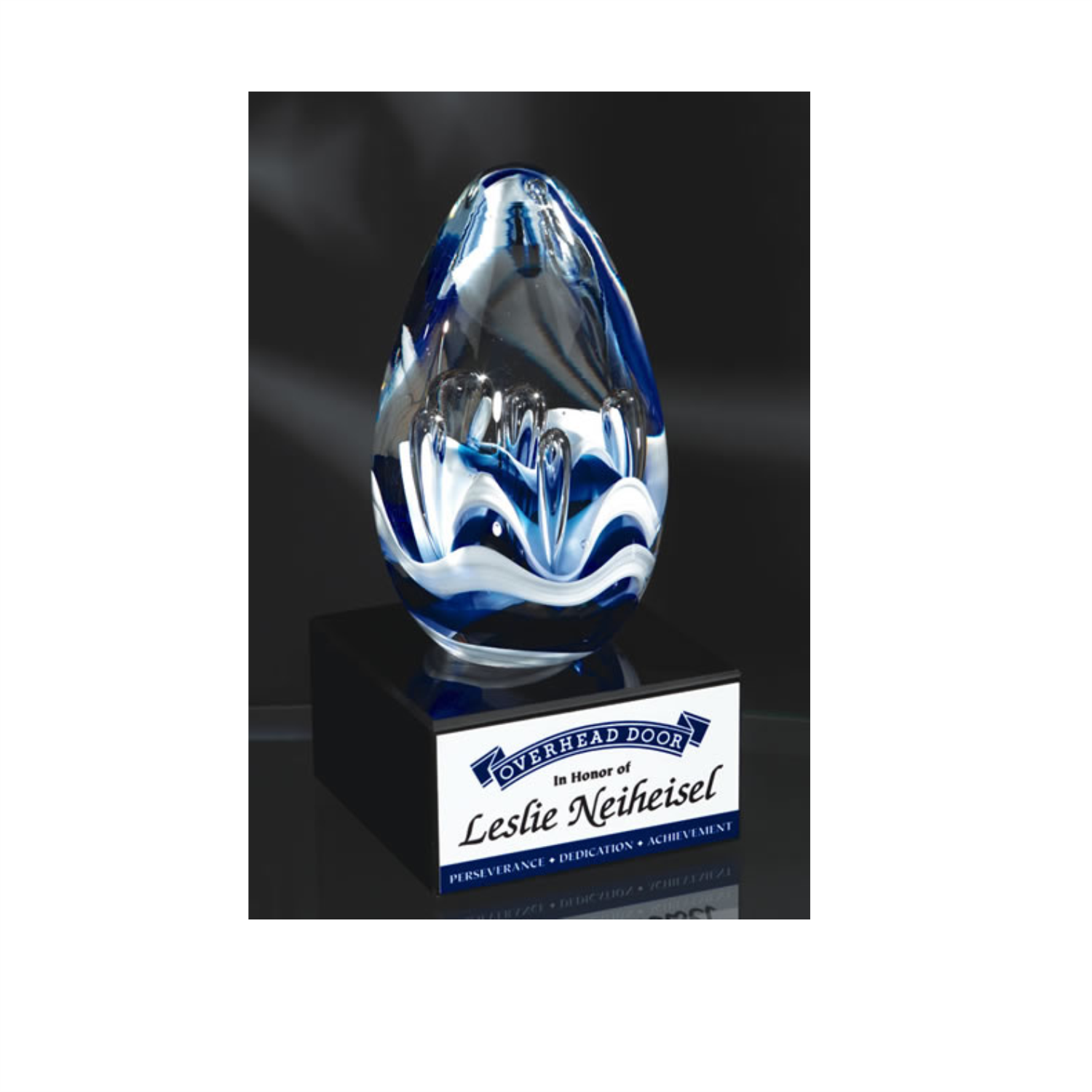 AA Blue And White Art Glass Egg