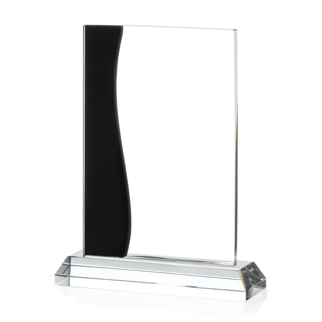 Black accent Rectangle Starfire Crystal Award