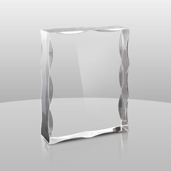 Acrylic Block Award With Scallop Edge