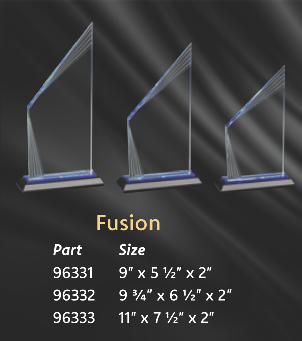 Blue/Clear Crystal Fusion Award