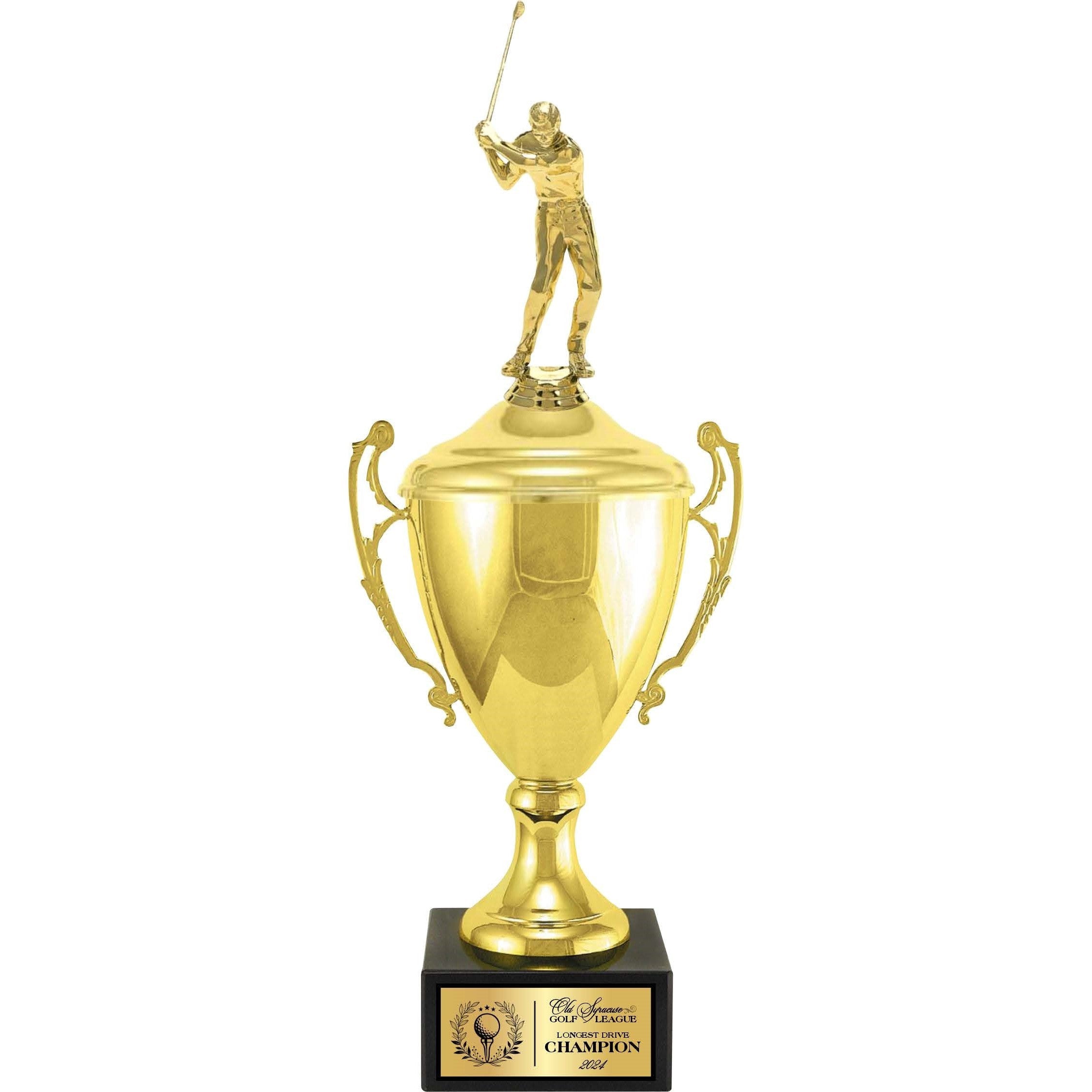 Italian Metal Cup w/lid and Figure Trophy
