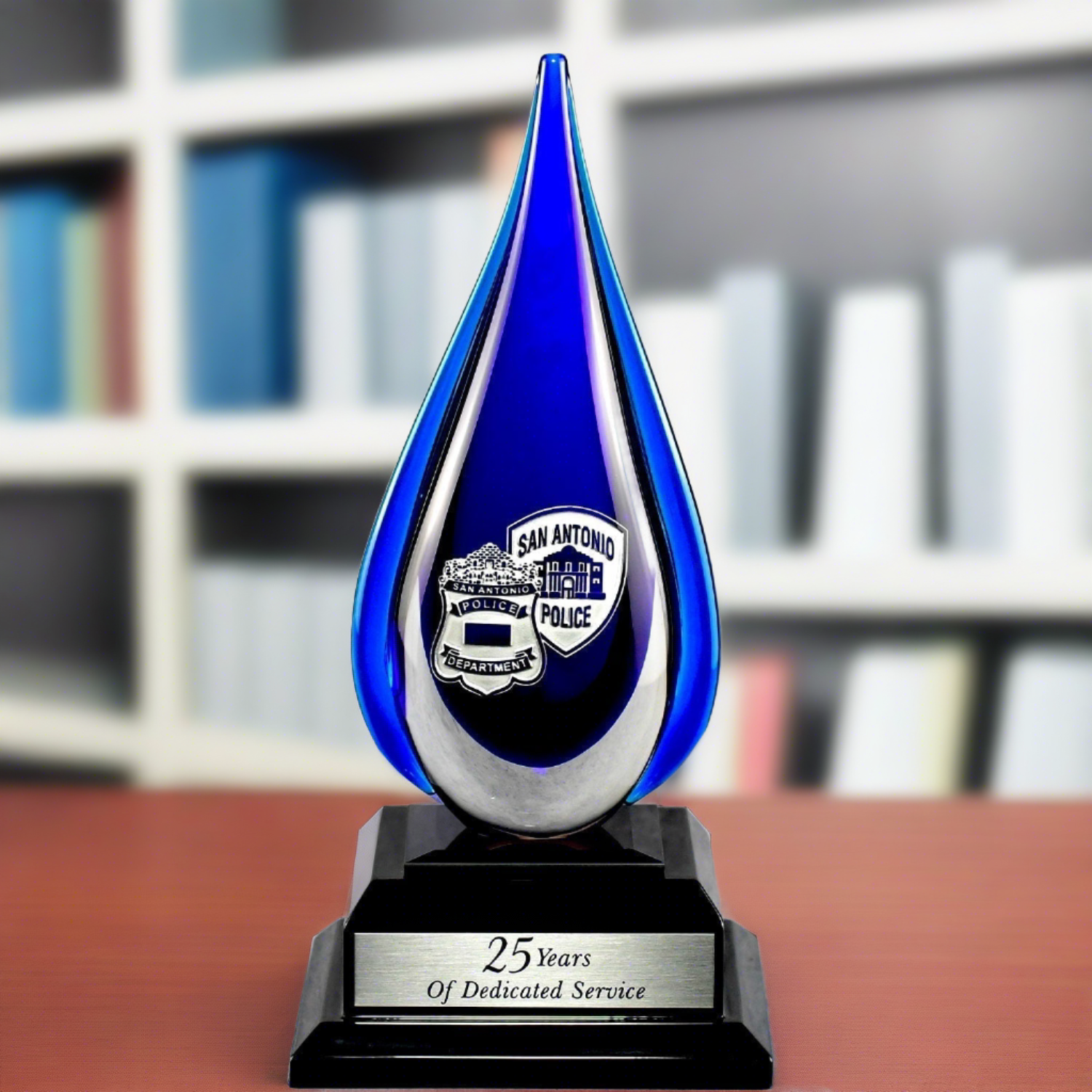 Blue Crystal Teardrop Award
