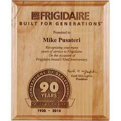 Solid Red Alder Plaque Laser engraved