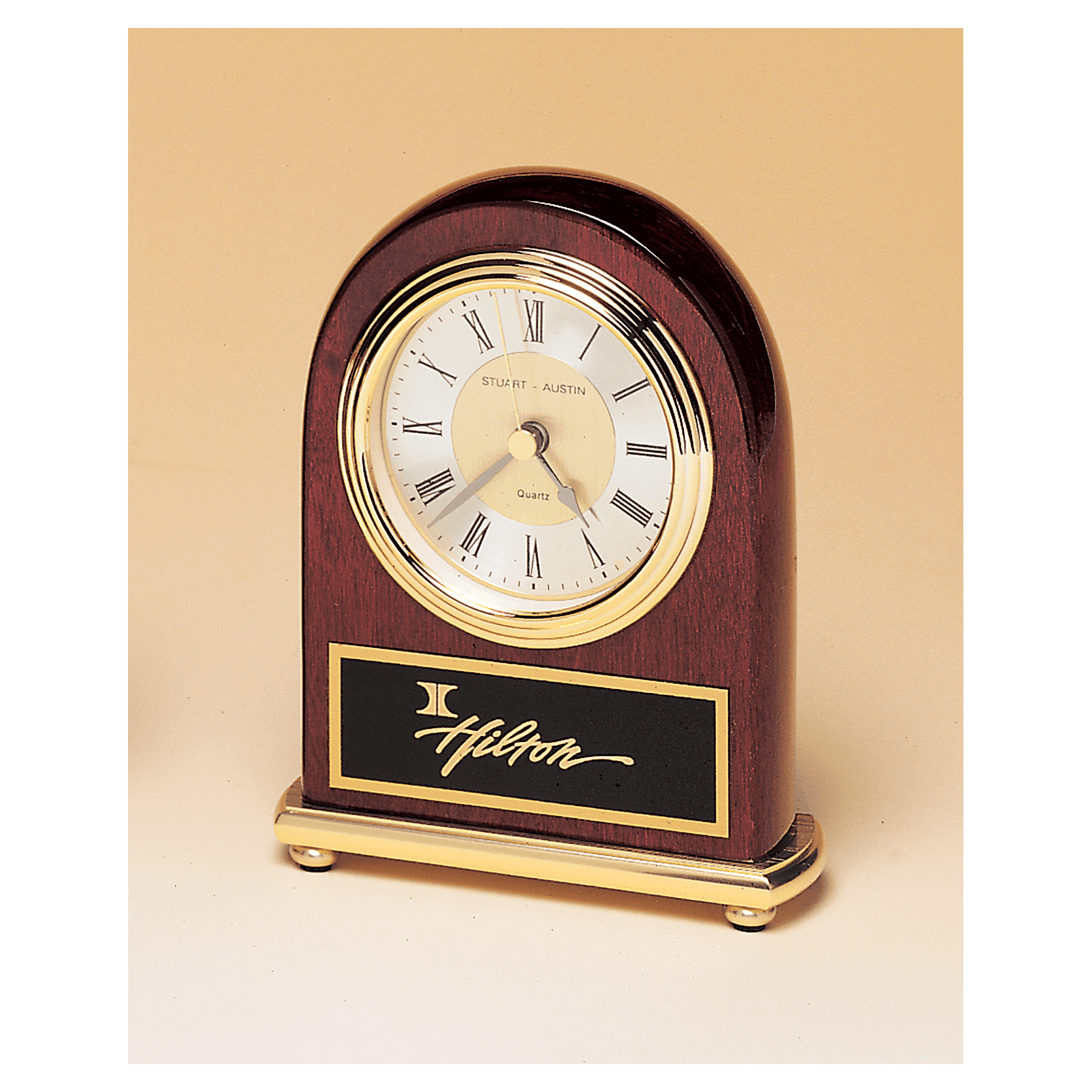 Clock Framed With Rosewood And Brass