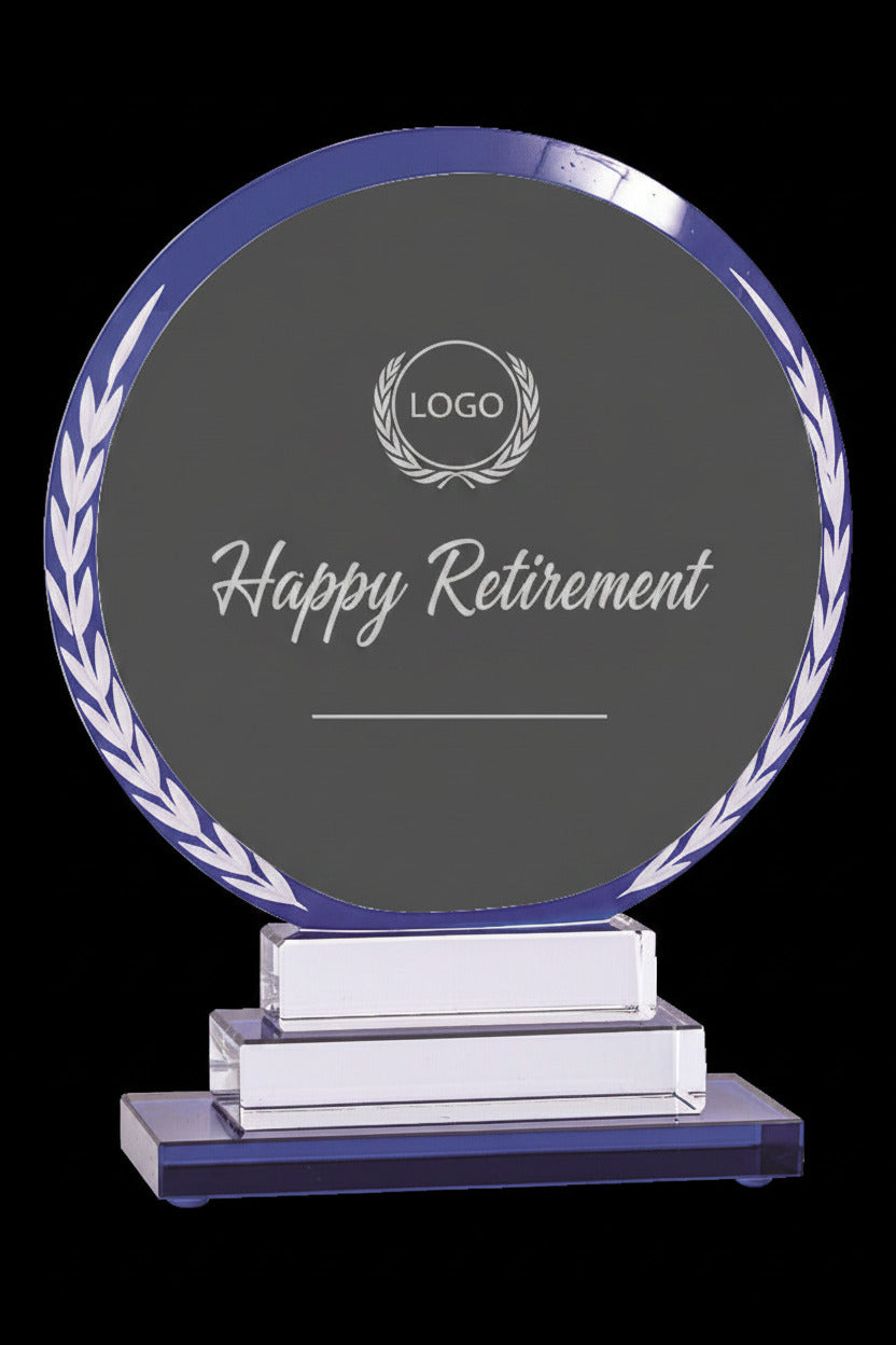 Blue Clear Crystal Circle Award