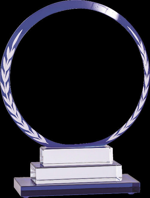 Blue Clear Crystal Circle Award