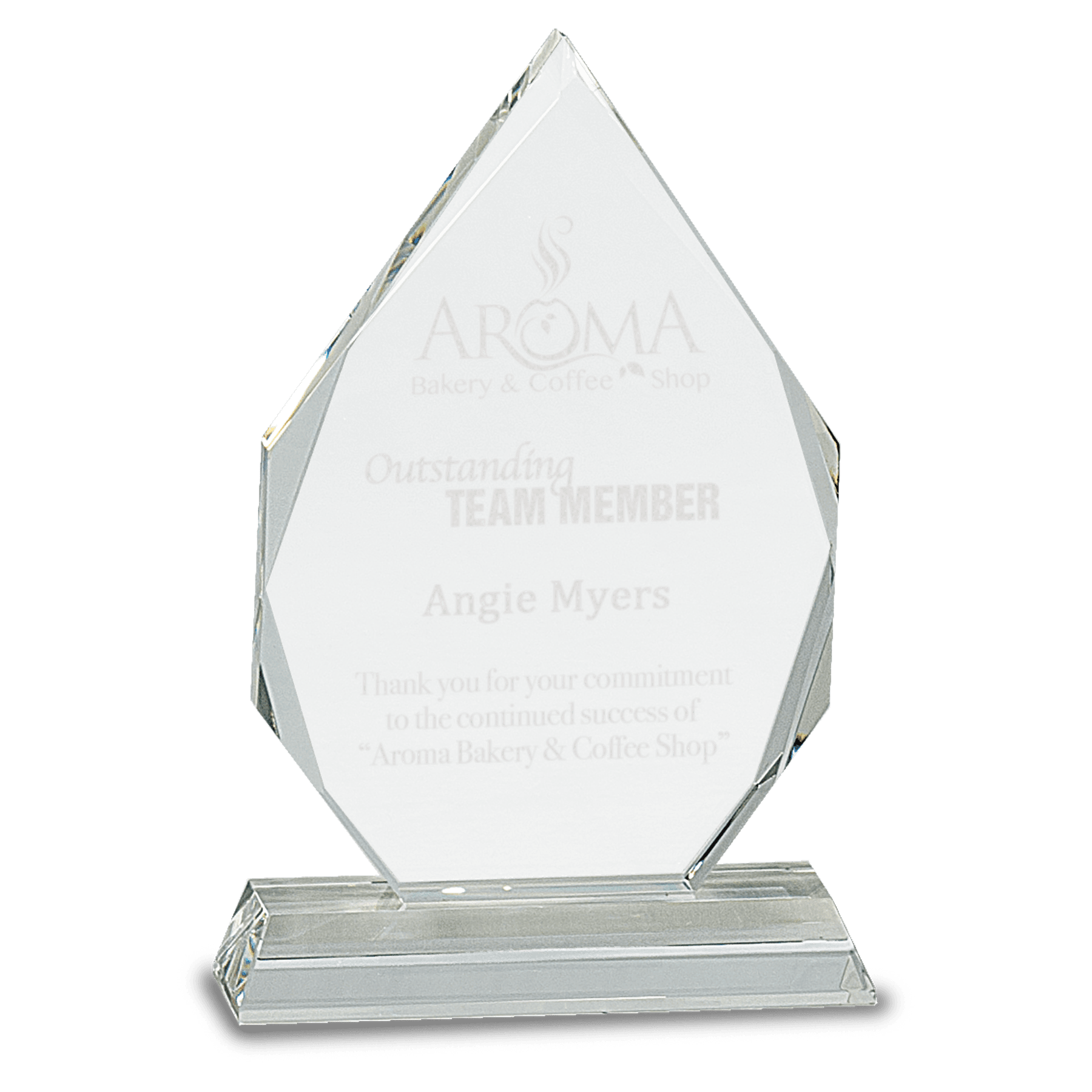 Diamond Crystal award on Clear base