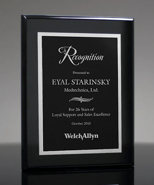 Executive Ebony Piano Finish Plaque with plate