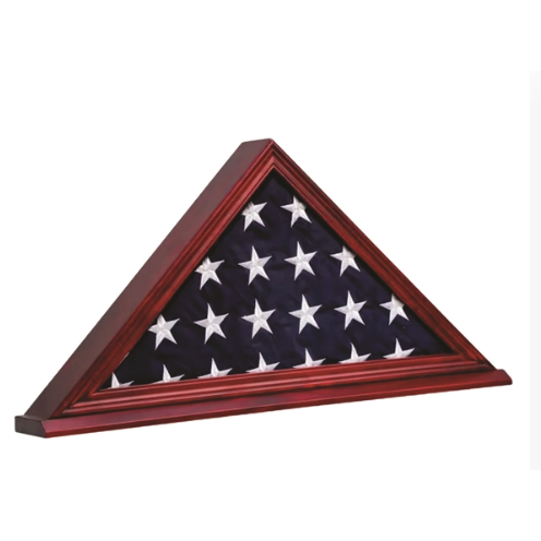 Mahogany Finished Flag Case Flag Box