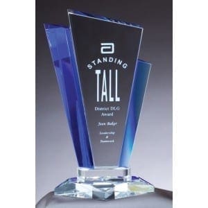 Blue Accent Clear Crystal Award