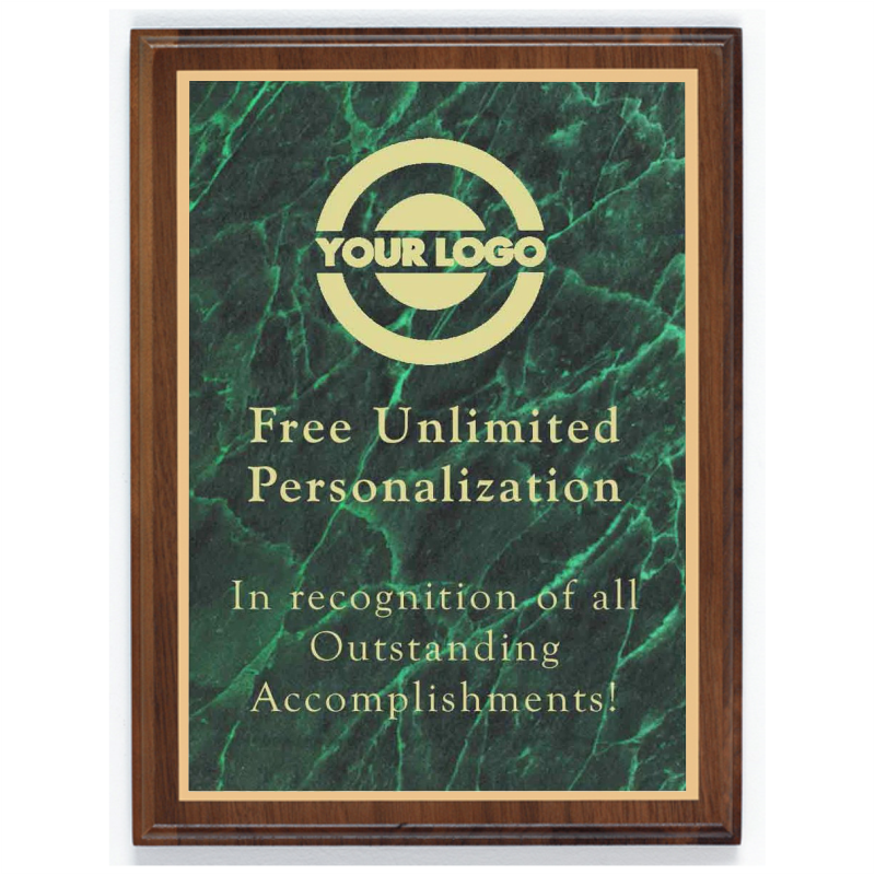 Solid Walnut Wood Plaque with Laser engraved Plate