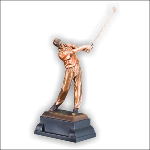 Male Copper finish Golfer 10"