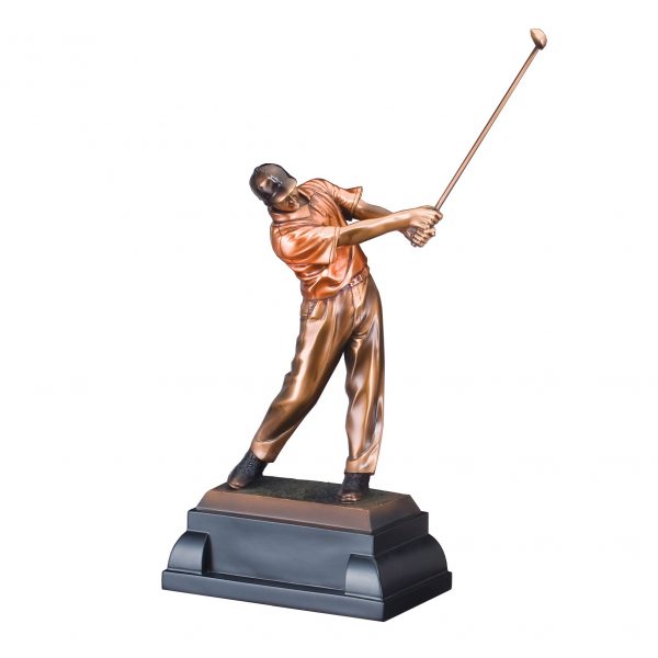 Male Copper finish Golfer 12"