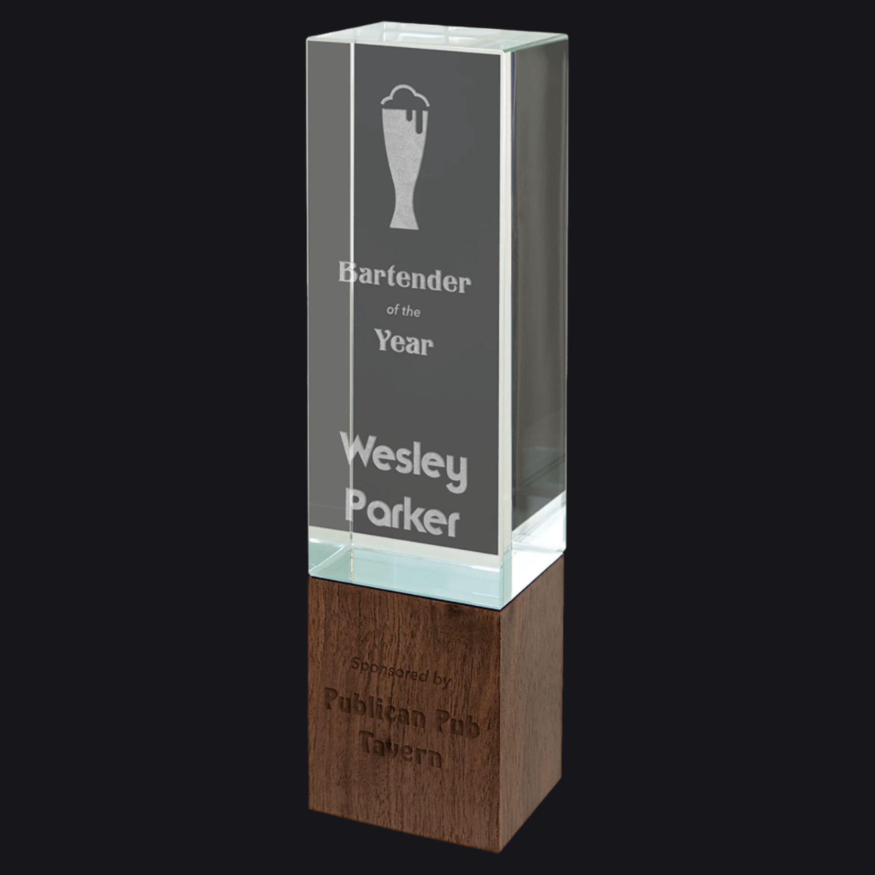 Sierra Wood Crystal Rectangle Award