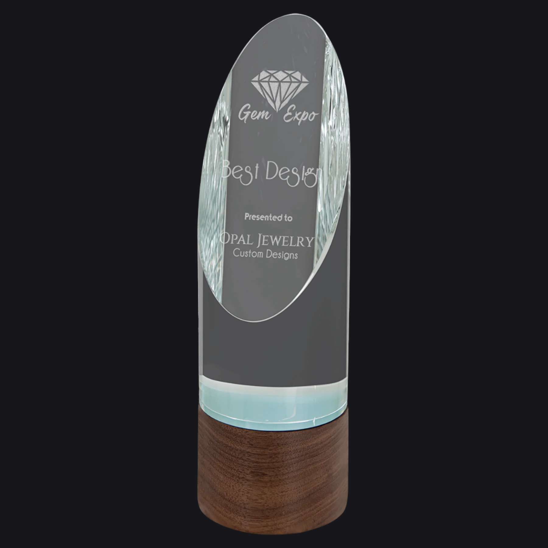 Sierra Wood Crystal Cylinder Award