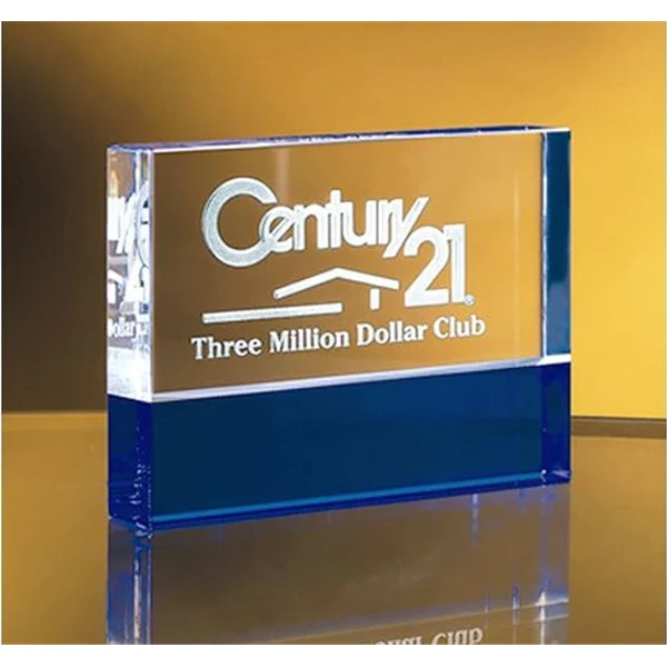 Blue Clear Crystal Paperweight