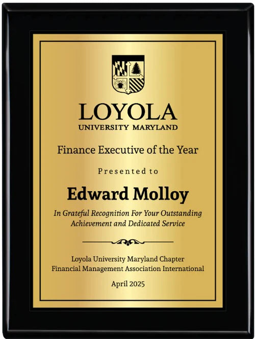 Executive Ebony Piano Finish Plaque with plate