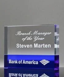 Blue Clear Crystal Paperweight