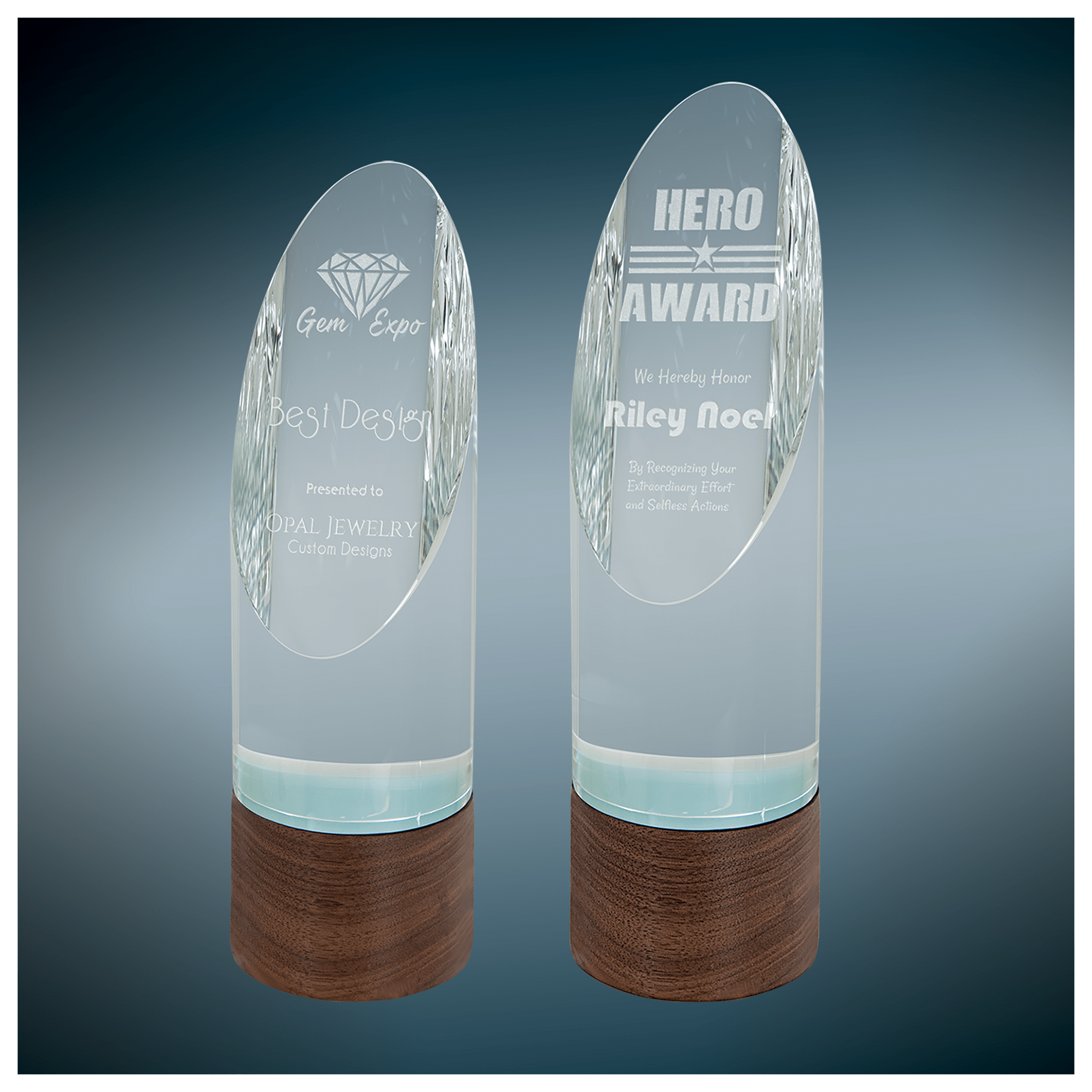 Sierra Wood Crystal Cylinder Award