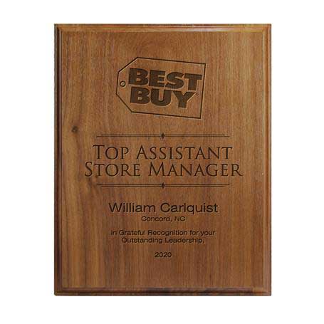 Solid Walnut Plaque Laser engraved