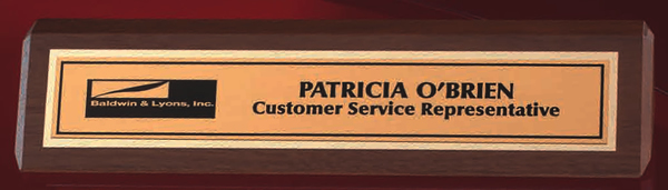 Walnut Desk Name Wedge or Name plate