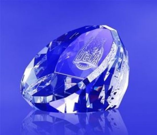 Crystal Round Paperweight with Slant front