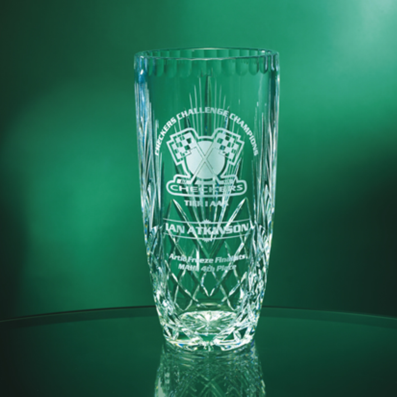 Crystal Hand cut Vase 10 inch