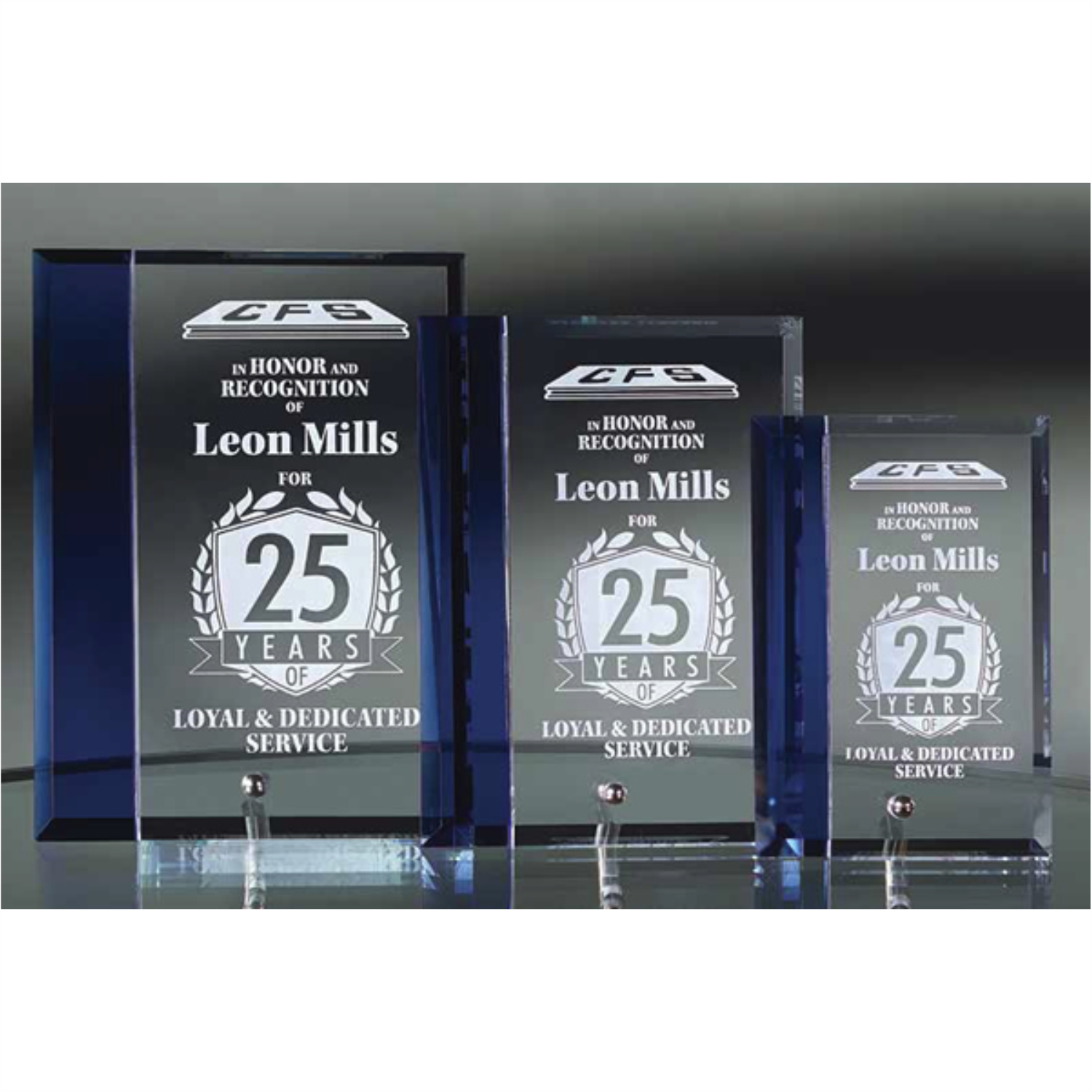 Economy Glass Plaque With Blue Accent(G2879, G2867, G2854)