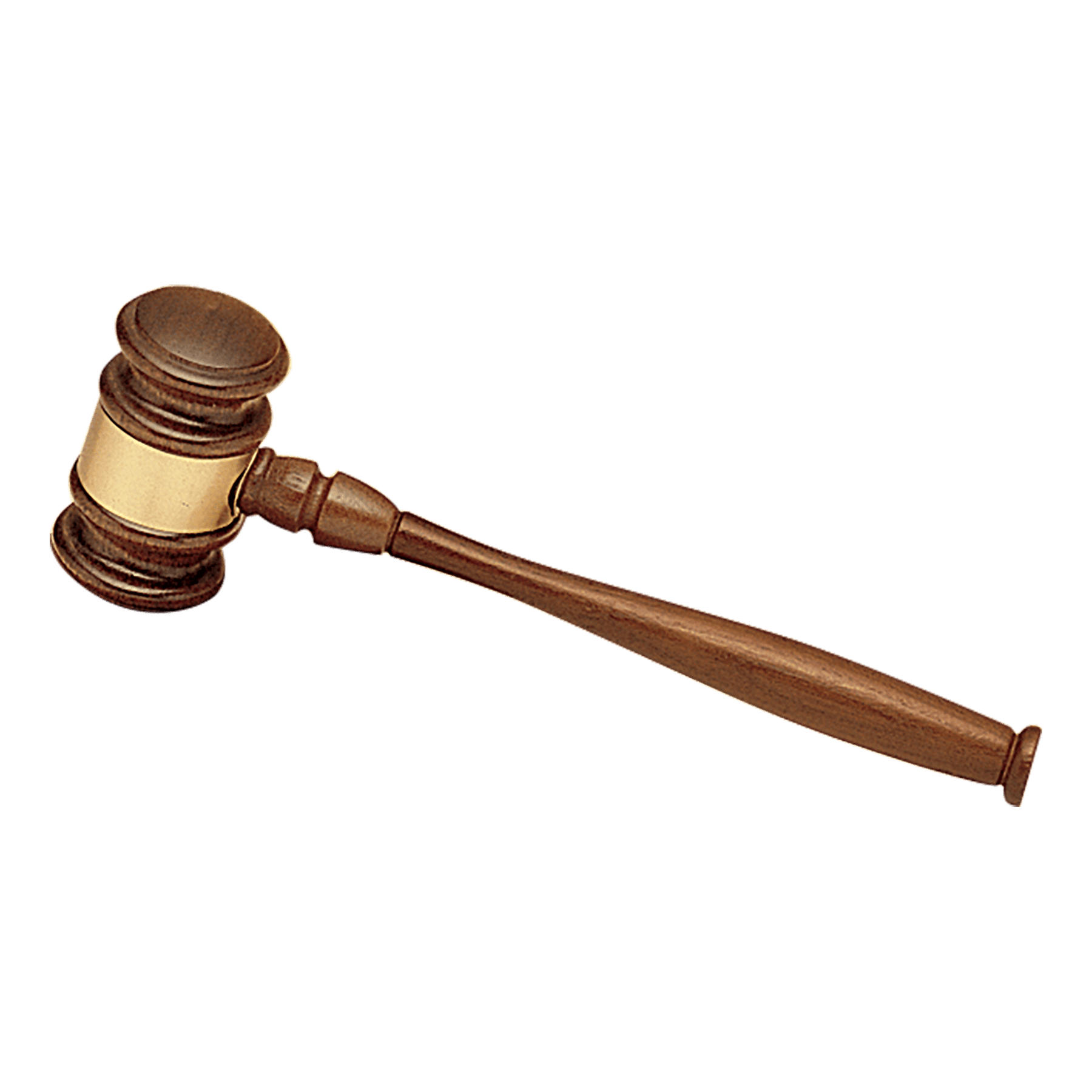 Walnut Gavel With Gold Band