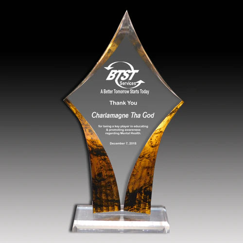 Gold Acrylic Diamond Trophy