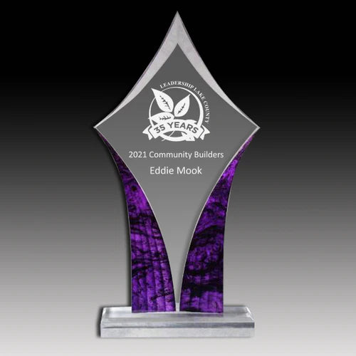 Purple Acrylic Diamond Trophy